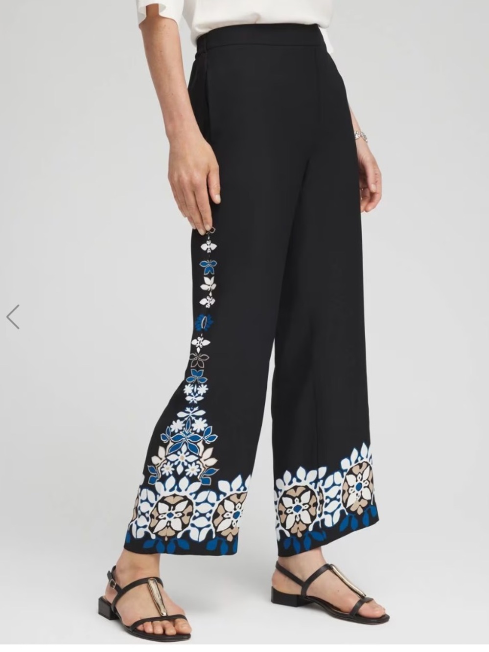 NWT Chico’s Placed Floral Print Soft Cropped Pants Sz 3 XL 16/18 Resort Vacation